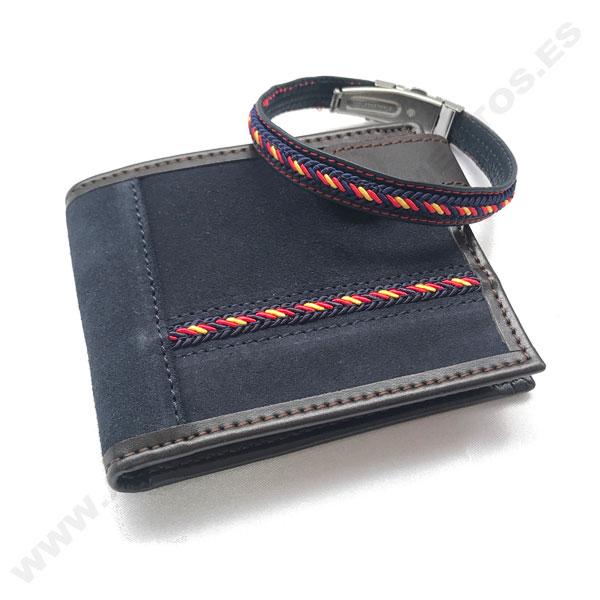 PACK CARTERA Y PULSERA PIEL