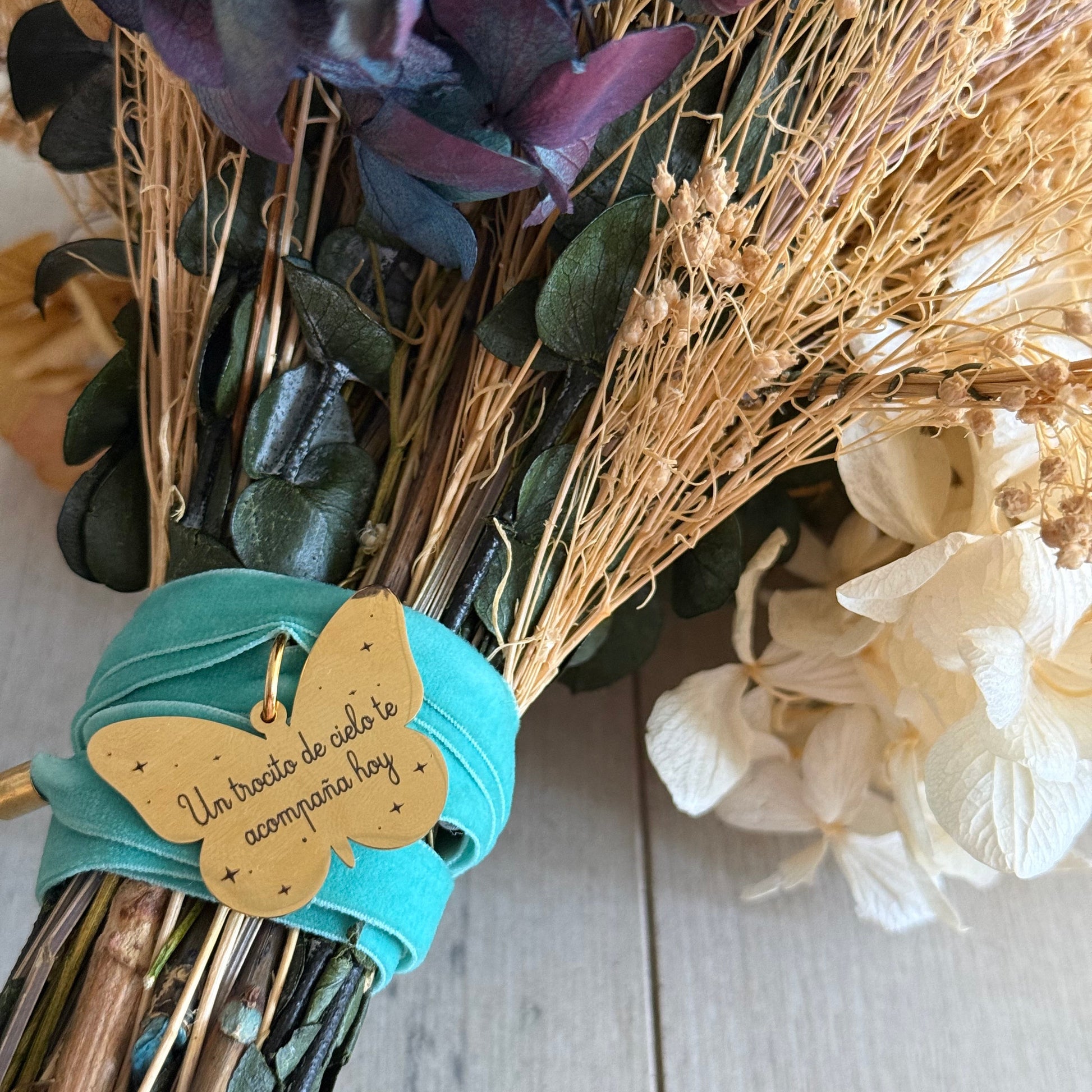 Medalla para ramo mariposa | Placa ramo novia mariposa personalizada