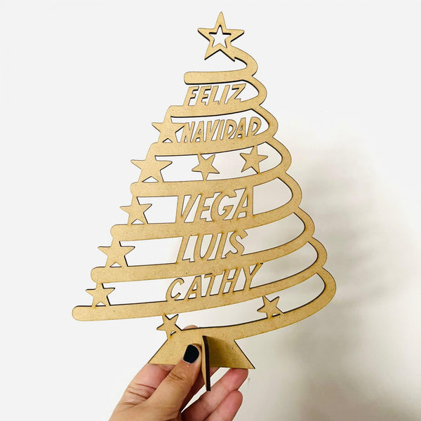 Árbol de Navidad madera personalizado – Al natural complementos