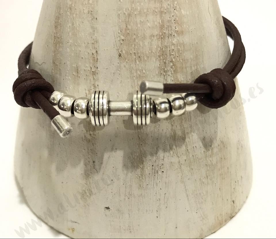 Pulsera Mancuerna Fitness Cuero