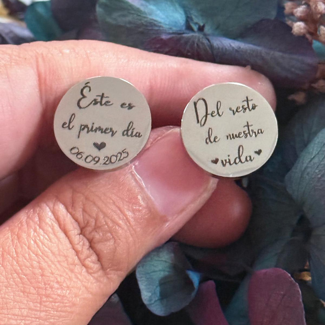 Gemelos personalizados para novio fecha boda