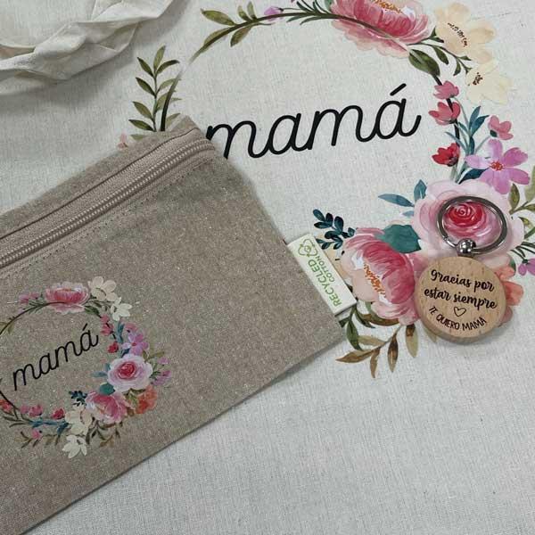 Regalo para mamá Tote Bag y neceser algodón reciclado