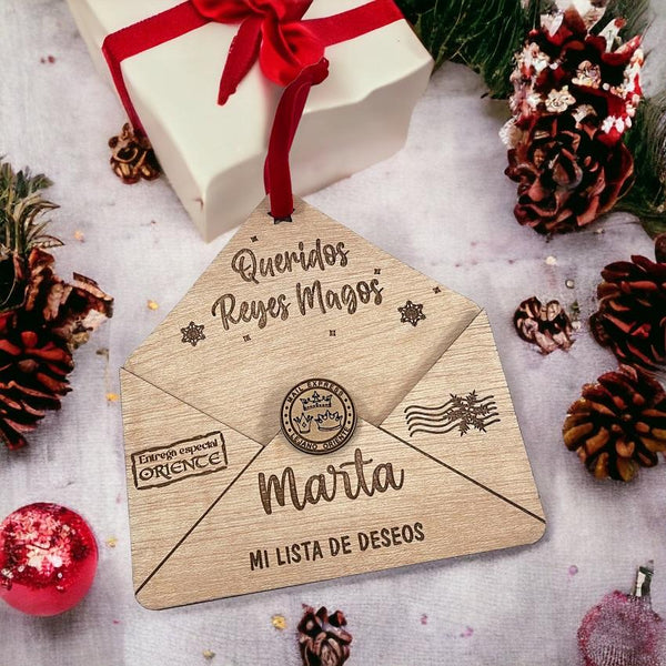 Sobre carta Madera Reyes Magos – Al natural complementos