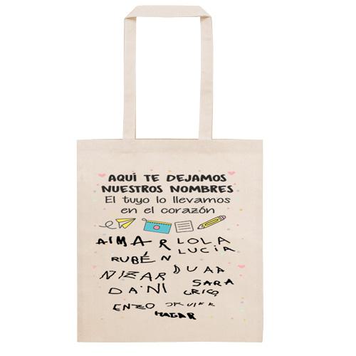 Tote Bag Personalizada nombres alumnos Firmas